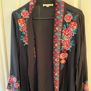 Embroidered kimono.